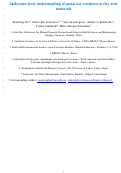 Cover page: Molecular-level understanding of metal ion retention in clay-rich materials