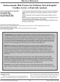 Cover page: Socioeconomic Risk Factors for Pediatric Out-of-Hospital Cardiac Arrest: A Statewide Analysis.