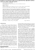 Cover page: Analysis of transient Lamb waves generated by dynamic surface sources in thin composite plates