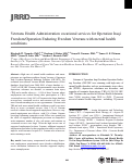 Cover page: Veterans Health Administration vocational services for Operation Iraqi Freedom/Operation Enduring Freedom Veterans with mental health conditions