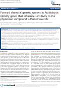Cover page: Forward chemical genetic screens in Arabidopsis identify genes that influence sensitivity to the phytotoxic compound sulfamethoxazole