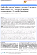 Cover page: Confocal analysis of nervous system architecture in direct-developing juveniles of Neanthes arenaceodentata (Annelida, Nereididae)