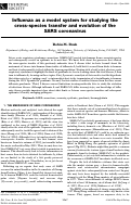 Cover page: Influenza as a model system for studying the cross-species transfer and evolution of the SARS coronavirus