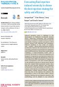 Cover page of Forecasting fluid-injection induced seismicity to choose the best injection strategy for safety and efficiency