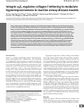 Cover page: Integrin α2β1 regulates collagen I tethering to modulate hyperresponsiveness in reactive airway disease models