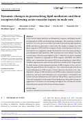 Cover page: Dynamic changes in proresolving lipid mediators and their receptors following acute vascular injury in male rats.