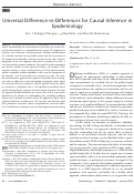 Cover page: Universal Difference-in-Differences for Causal Inference in Epidemiology.