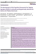 Cover page: The development of the Cognitive Assessment for Tagalog Speakers (CATS): A culturally and linguistically tailored test battery for Filipino Americans