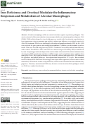 Cover page: Iron Deficiency and Overload Modulate the Inflammatory Responses and Metabolism of Alveolar Macrophages