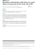 Cover page: Mendelian randomization study shows no causal effects of serum urate levels on the risk of MS