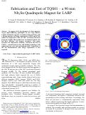 Cover page: Fabrication and Test of TQS01 - a 90 mm Nb3Sn Quadrupole Magnet for LARP