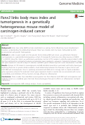 Cover page: Panx3 links body mass index and tumorigenesis in a genetically heterogeneous mouse model of carcinogen-induced cancer