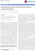 Cover page: Assessing the quantity of pulmonary edema in critically ill children