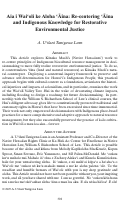 Cover page: Aia i Waiʻoli ke Aloha ʻĀina: Re-centering ʻĀina and Indigenous Knowledge for Restorative Environmental Justice