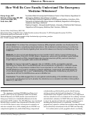 Cover page: How Well Do Core Faculty Understand The Emergency Medicine Milestones?