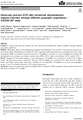 Cover page: Intraocular pressure (IOP) after intravitreal dexamethasone implant (Ozurdex) amongst different geographic populations—GEODEX-IOP study