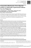 Cover page: Comparative effectiveness of two disparate policies on child health: experimental evidence from the Philippines.