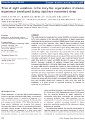 Cover page: Time‐of‐night variations in the story‐like organization of dream experience developed during rapid eye movement sleep