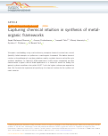 Cover page: Capturing chemical intuition in synthesis of metal-organic frameworks