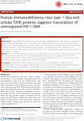 Cover page: Human immunodeficiency virus type 1 Vpu and cellular TASK proteins suppress transcription of unintegrated HIV-1 DNA