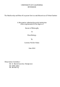 Cover page: The Biodiversity and Direct Ecosystem Services and Disservices of Urban Gardens