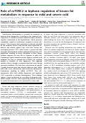 Cover page: Role of mTORC2 in biphasic regulation of brown fat metabolism in response to mild and severe cold.