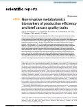 Cover page: Non-invasive metabolomics biomarkers of production efficiency and beef carcass quality traits