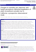 Cover page: Changes in cannabis use, exposure, and health perceptions following legalization of adult recreational cannabis use in California: a prospective observational study