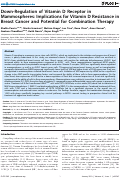 Cover page: Down-Regulation of Vitamin D Receptor in Mammospheres: Implications for Vitamin D Resistance in Breast Cancer and Potential for Combination Therapy