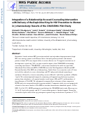 Cover page: Integration of a Relationship-focused Counseling Intervention with Delivery of the Dapivirine Ring for HIV Prevention to Women in Johannesburg: Results of the CHARISMA Pilot Study.