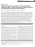 Cover page: Toward a genome-wide approach for detecting hybrids: informative SNPs to detect introgression between domestic cats and European wildcats (Felis silvestris)