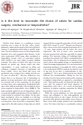 Cover page: Is it the time to reconsider the choice of valves for cardiacsurgery: mechanical or bioprosthetic?