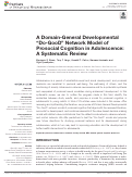 Cover page: A Domain-General Developmental “Do-GooD” Network Model of Prosocial Cognition in Adolescence: A Systematic Review