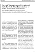 Cover page: Delayed Transcutaneous Extrusion of Embolic Coils after Embolization of Facial Artery Pseudoaneurysm