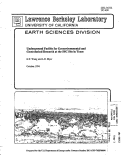 Cover page: Underground Facility for Geoenvironmental &amp; Geotechnical Research at the SSC in Texas