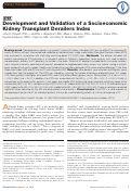 Cover page: Development and Validation of a Socioeconomic Kidney Transplant Derailers Index (KTDI).