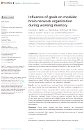 Cover page: Influence of goals on modular brain network organization during working memory.