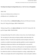 Cover page: Practicing Theorizing in Sociological Research, or, The Two Faces of Pragmatism