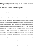 Cover page: Charge and Solvent Effects on the Redox Behavior of Vanadyl Salen–Crown Complexes