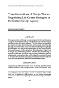 Cover page: Three Generations of Navajo Women: Negotiating Life Course Strategies in the Eastern Navajo Agency