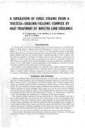 Cover page: A Separation of Virus Strains from a Tristeza--Seedling-Yellows Complex by Heat Treatment of Infected Lime Seedlings