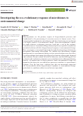 Cover page: Investigating the eco‐evolutionary response of microbiomes to environmental change