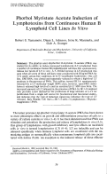 Cover page: Phorbol myristate acetate induction of lymphotoxins from continuous human B lymphoid cell lines in vitro.