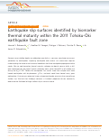 Cover page: Earthquake slip surfaces identified by biomarker thermal maturity within the 2011 Tohoku-Oki earthquake fault zone