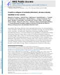 Cover page: Cognitive subtypes of probable Alzheimer's disease robustly identified in four cohorts