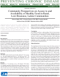 Cover page: Community Perspectives on Access to and Availability of Healthy Food in Rural, Low-Resource, Latino Communities