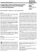 Cover page: In-office Bone-Anchored Hearing Implants via Minimally Invasive Punch Technique in a Veteran Population