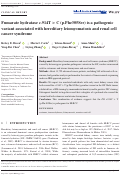 Cover page: Fumarate hydratase c.914T &gt; C (p.Phe305Ser) is a pathogenic variant associated with hereditary leiomyomatosis and renal cell cancer syndrome