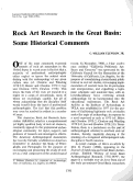 Cover page: Rock Art Research in the Great Basin: Some Historical Comments