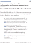 Cover page: Surgical management of symptomatic Tarlov cysts: cyst fenestration and nerve root imbrication—a single institutional experience